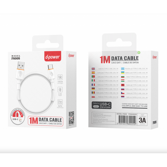 Cable Type-c 1M Blanc